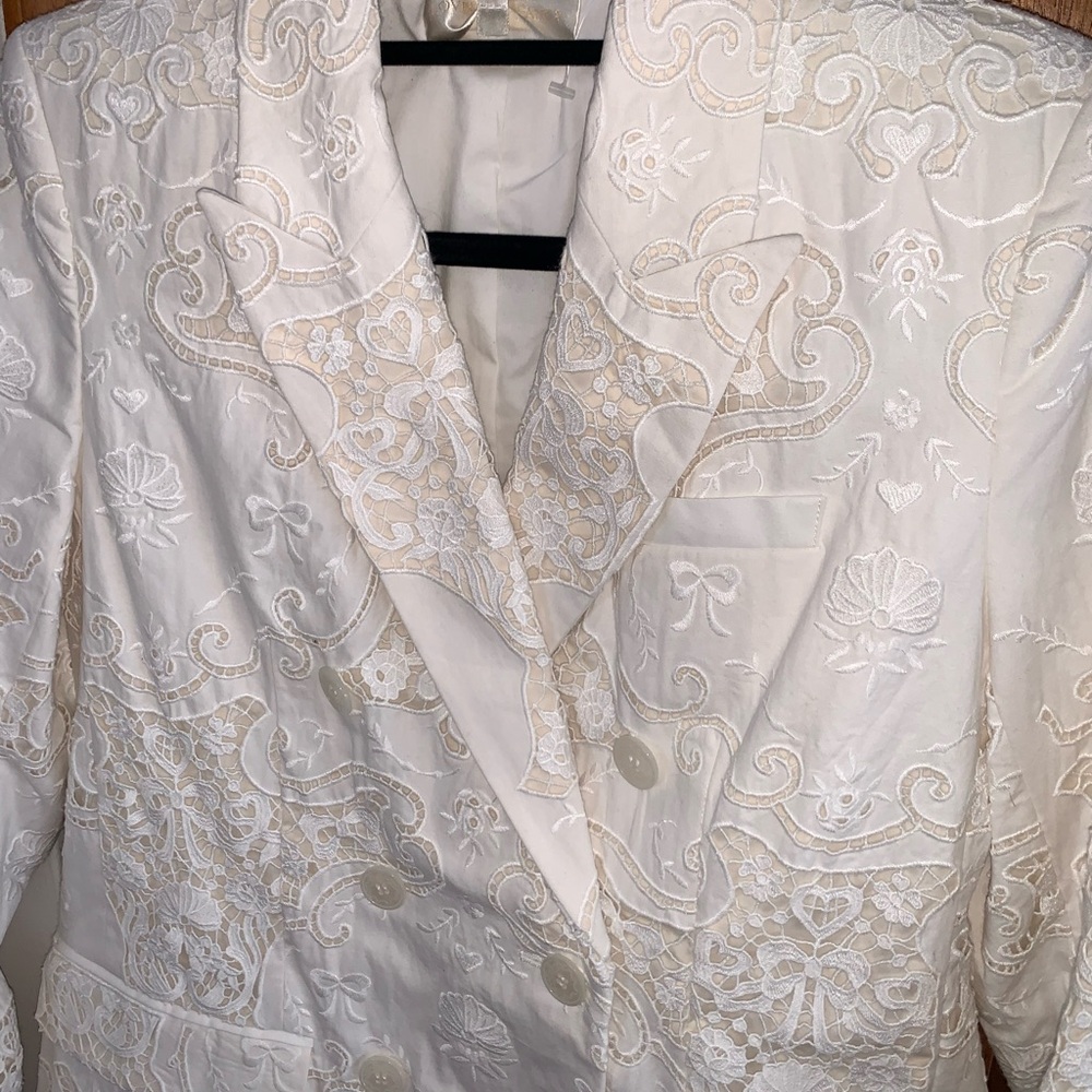 LoveShackFancy Cream Lace Blazer - Picture 5 of 10